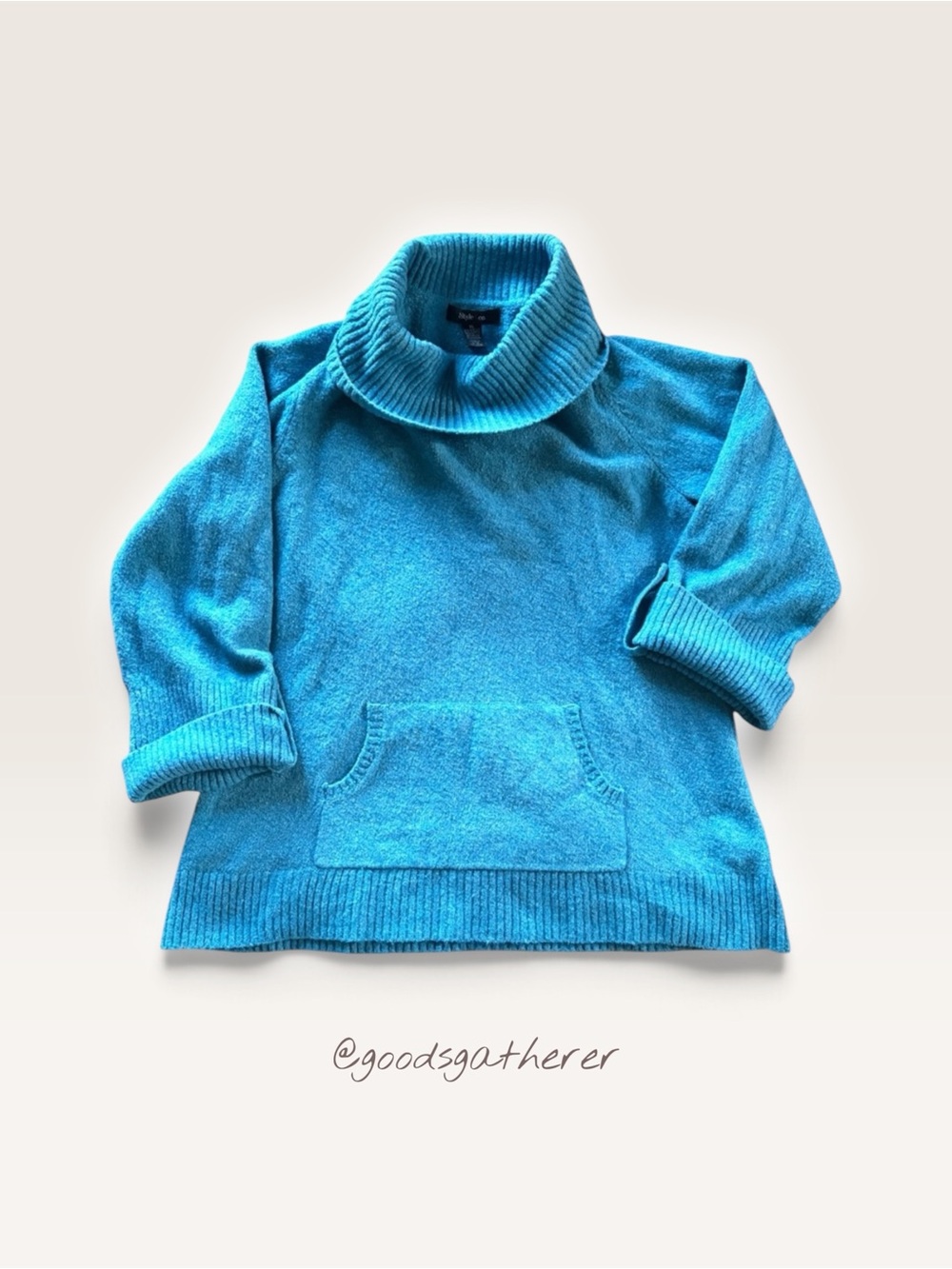 Style & Co Blue Cowl Neck Sweater Women’s XL
